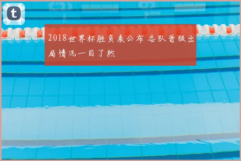 2018世界杯胜负表公布 各队晋级出局情况一目了然